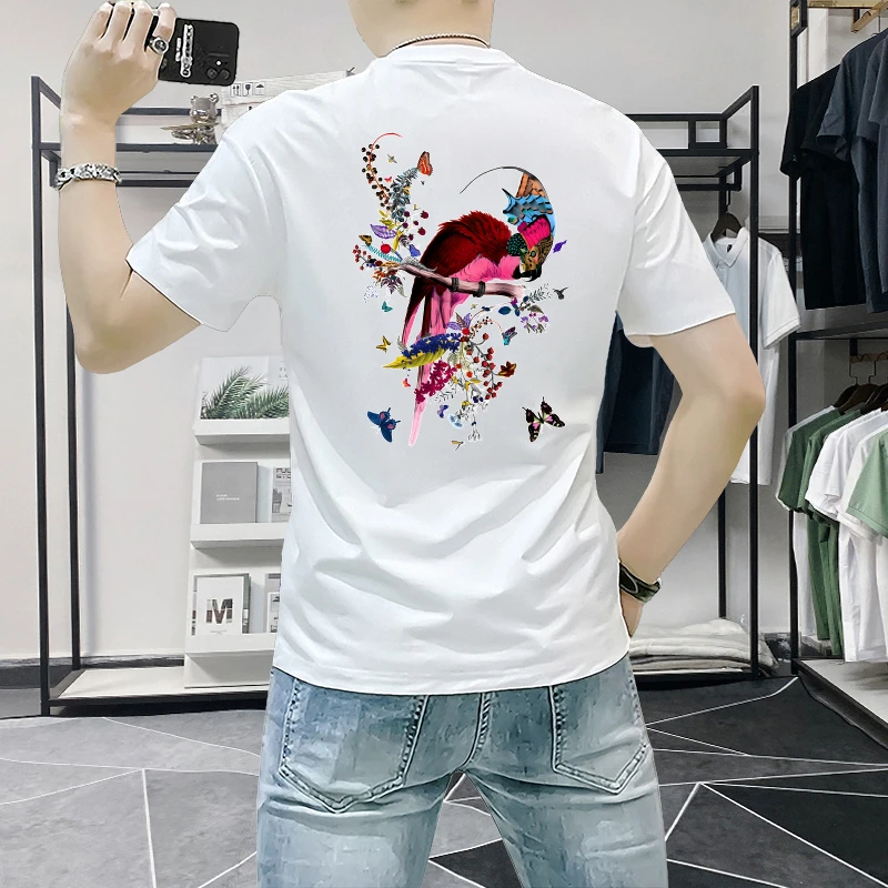 潮牌短袖t恤男夏季爆款圆领ins轻奢品质印花半袖上衣休闲百搭男装