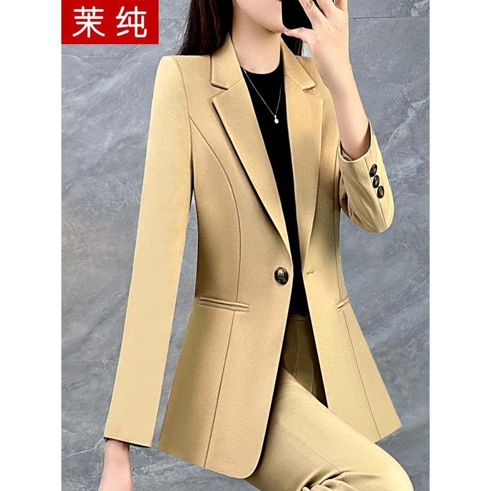 时尚洋气女2025新款黄色干练气质女装西服高级感高端职业商务正装