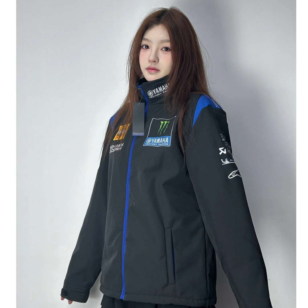 雅马哈YAMAHA秋冬厂队服字母刺绣夹克休闲通勤