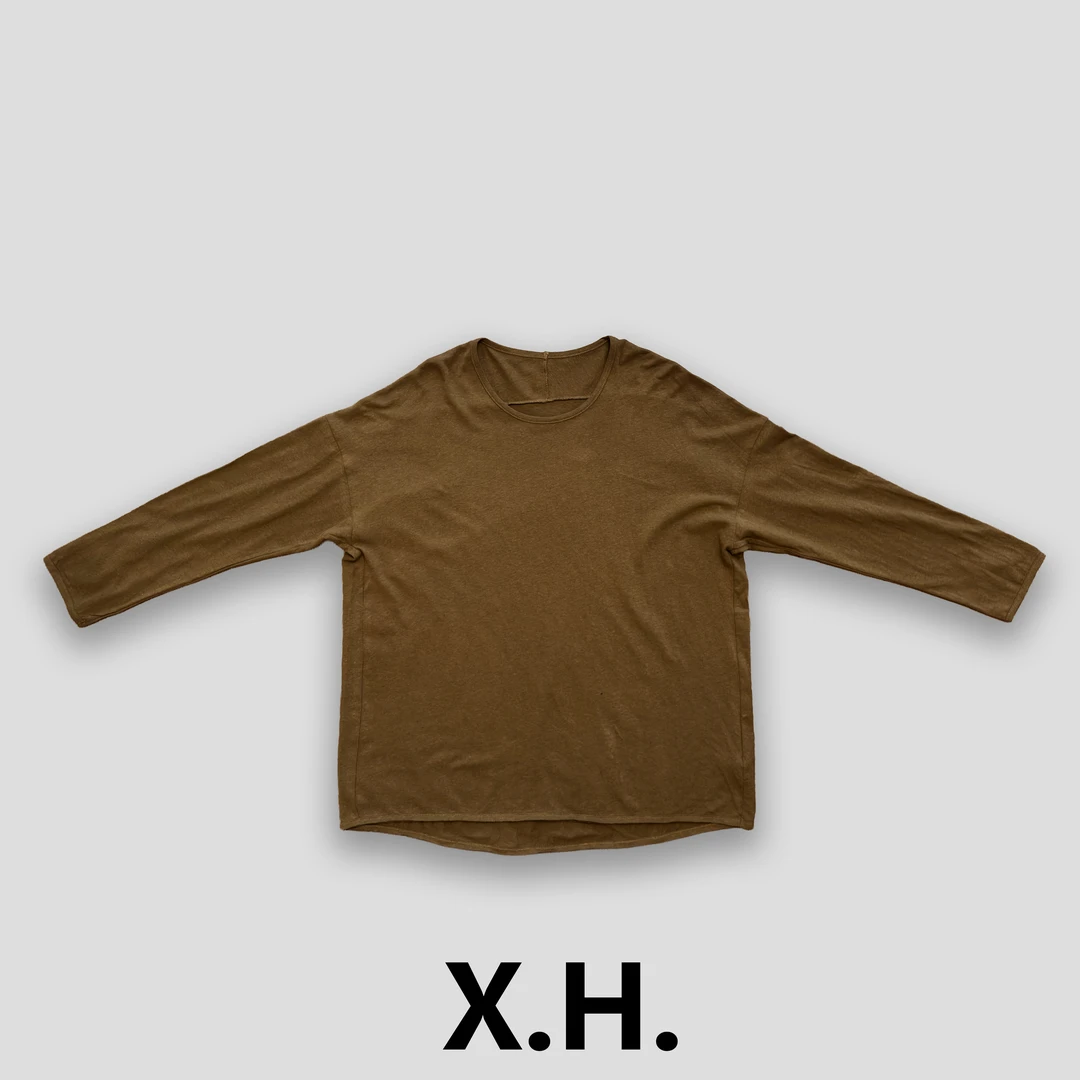 【刘小黑】廓形棉麻T夏季休闲宽松百搭套头T恤