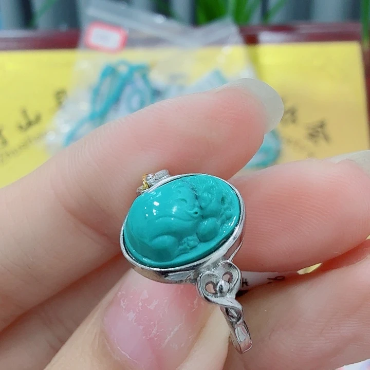 绿松石银S925镶嵌珠宝奇石