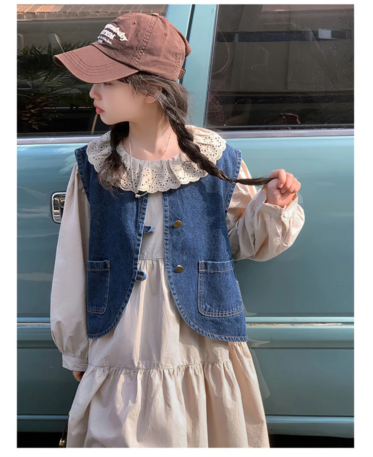 954男女童牛仔马甲春秋款