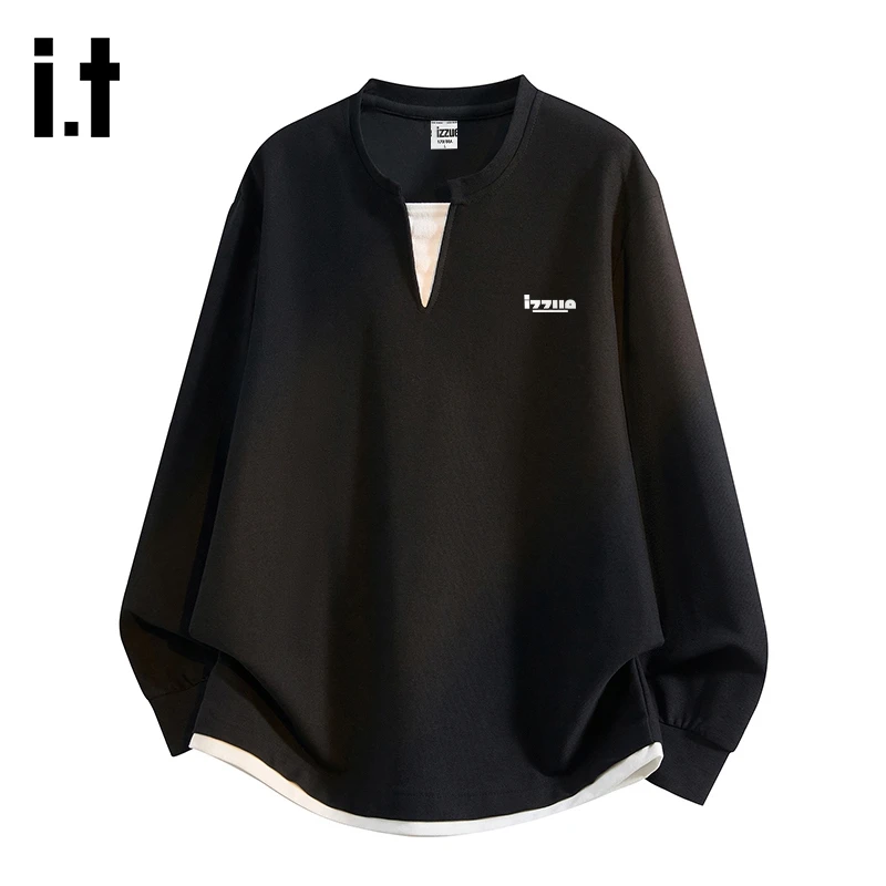 i.t izzue官方套头卫衣男款秋季简约百搭舒适宽松休闲长袖上衣6M