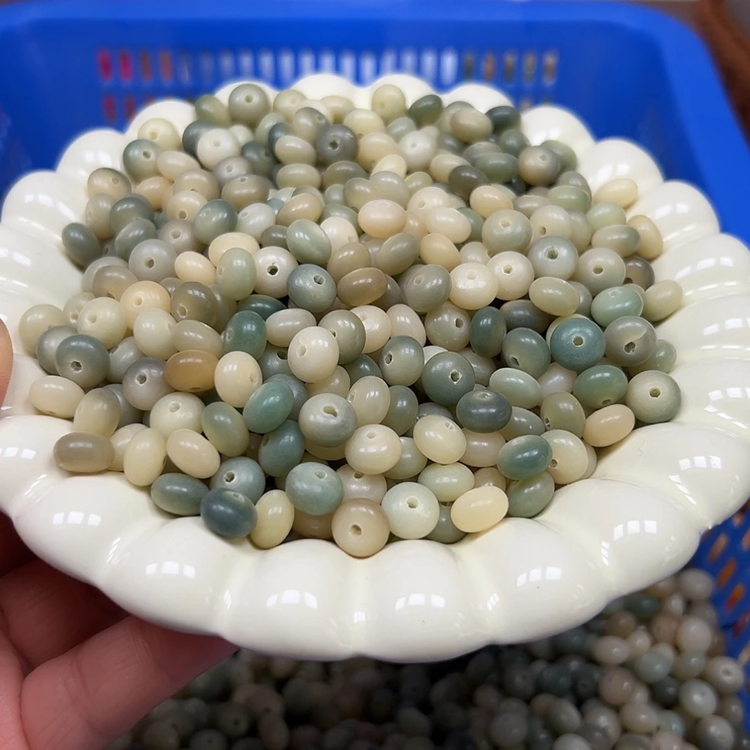 菩提根/象牙果手串微瑕卡9绿算盘200颗
