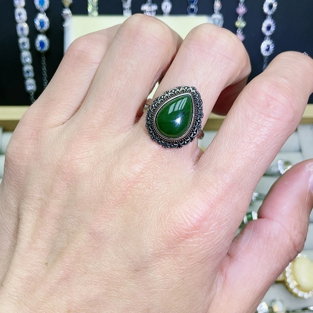 【闪购商品】未镶嵌戒指和田玉（碧玉）