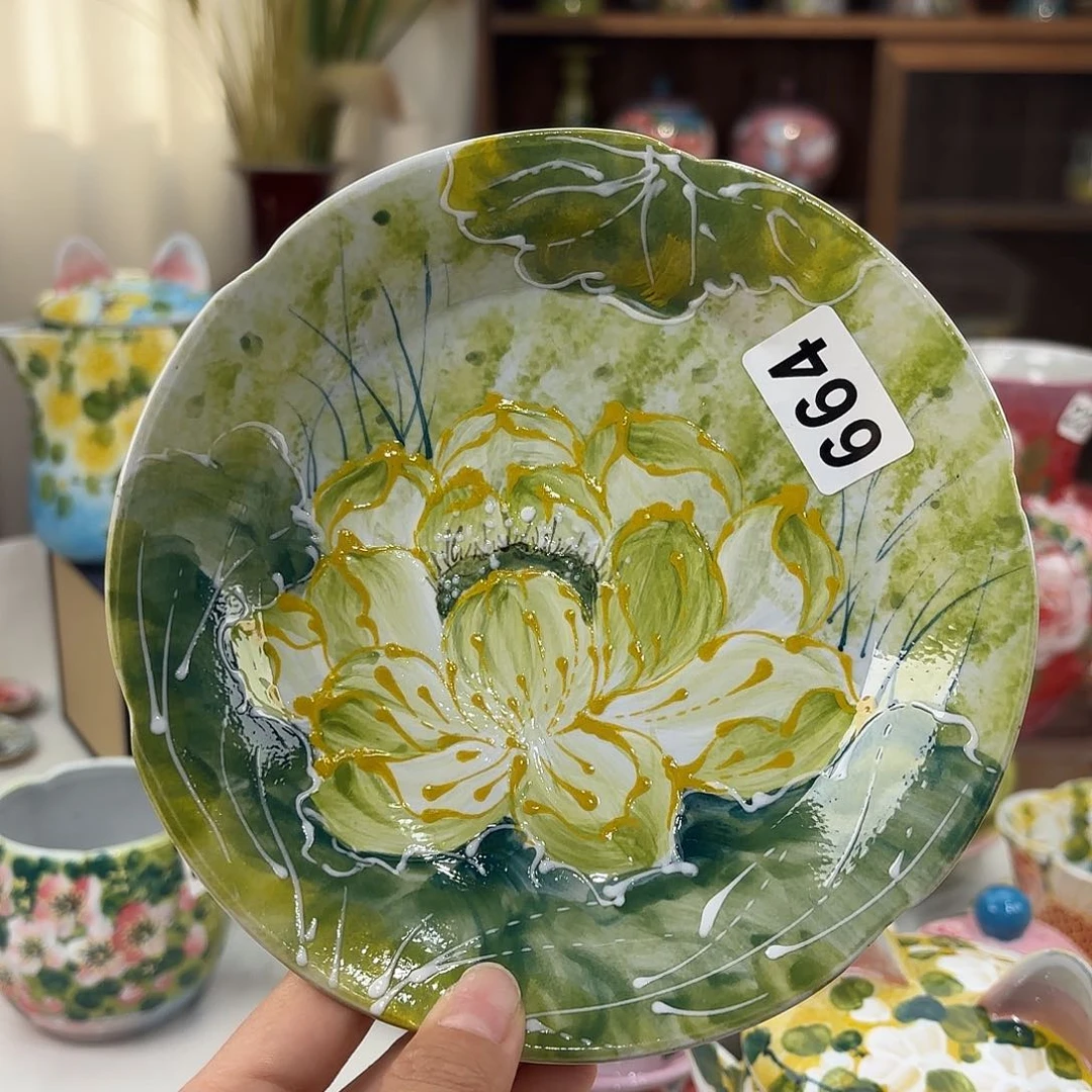 瓷片景德镇手绘高温釉下彩陶瓷茶具