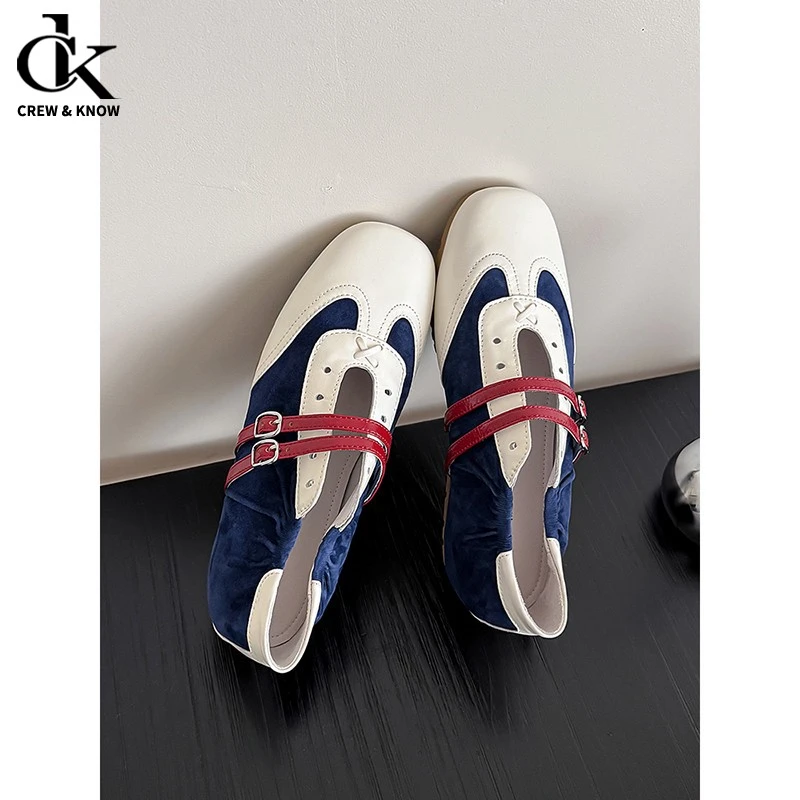 【官方正品】圆头拼色德训鞋女2025新款百搭内增高休闲运动鞋