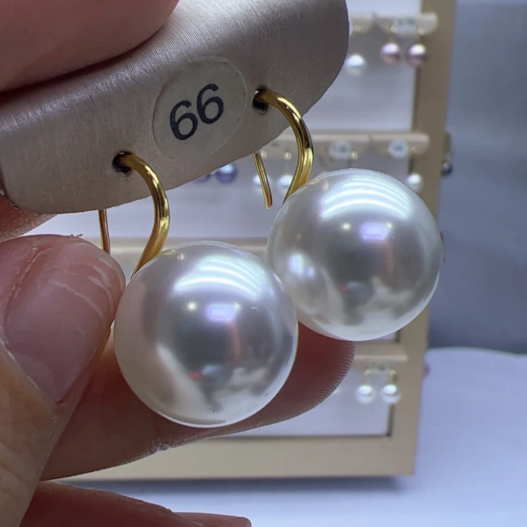 淡水珍珠耳饰18K金镶嵌