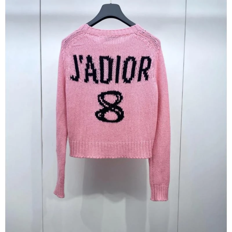 95新 DIOR/迪奥  AA1902 山羊绒 粉色8号毛衣 36码