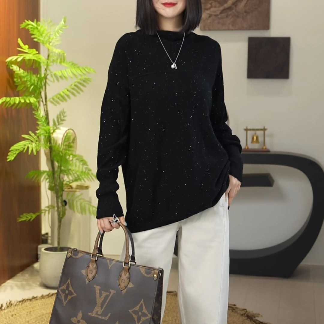 秋冬新款毛衣2025简约气质微胖mm大码毛衣显瘦女上衣