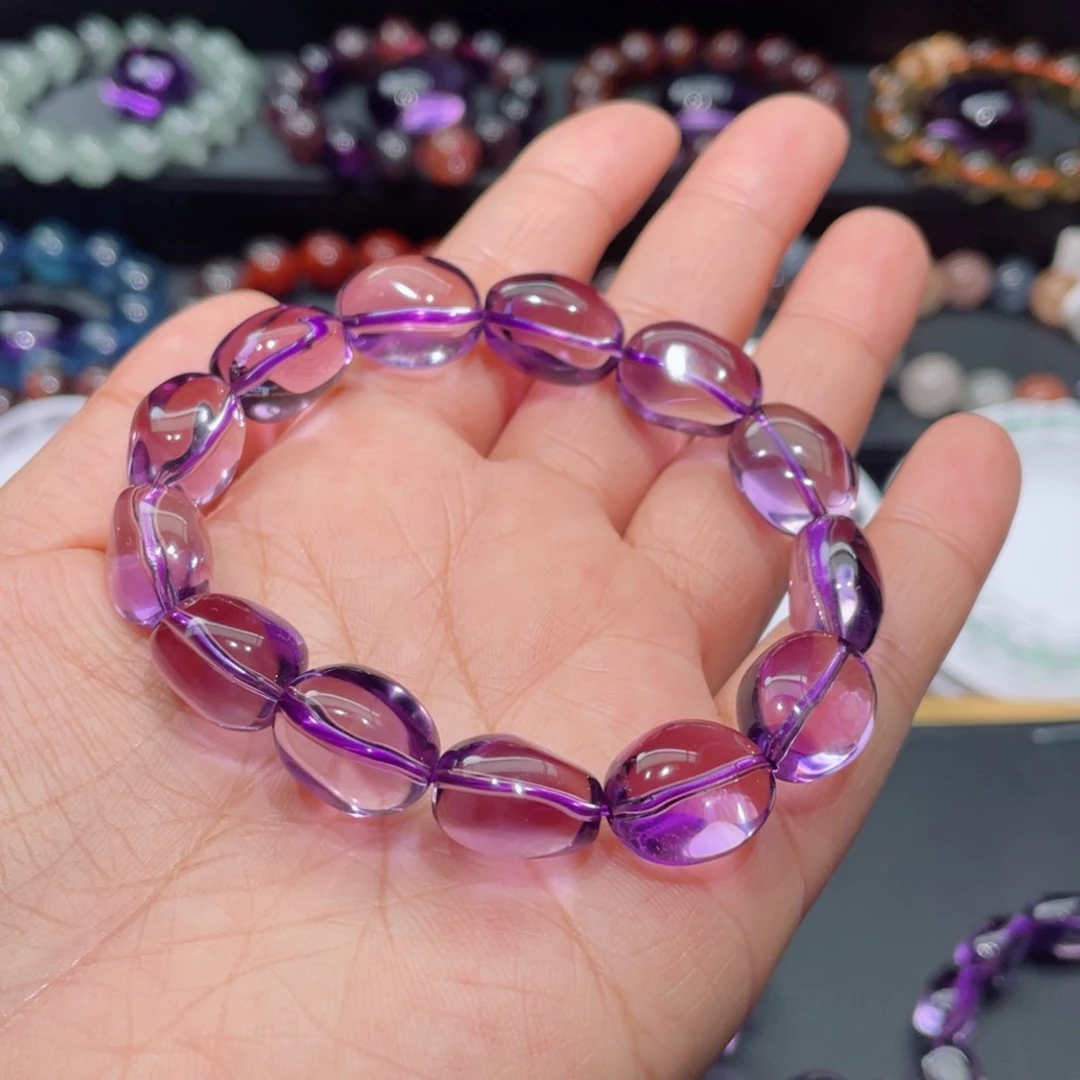 水晶手链未镶嵌紫水晶手链，晶体通透