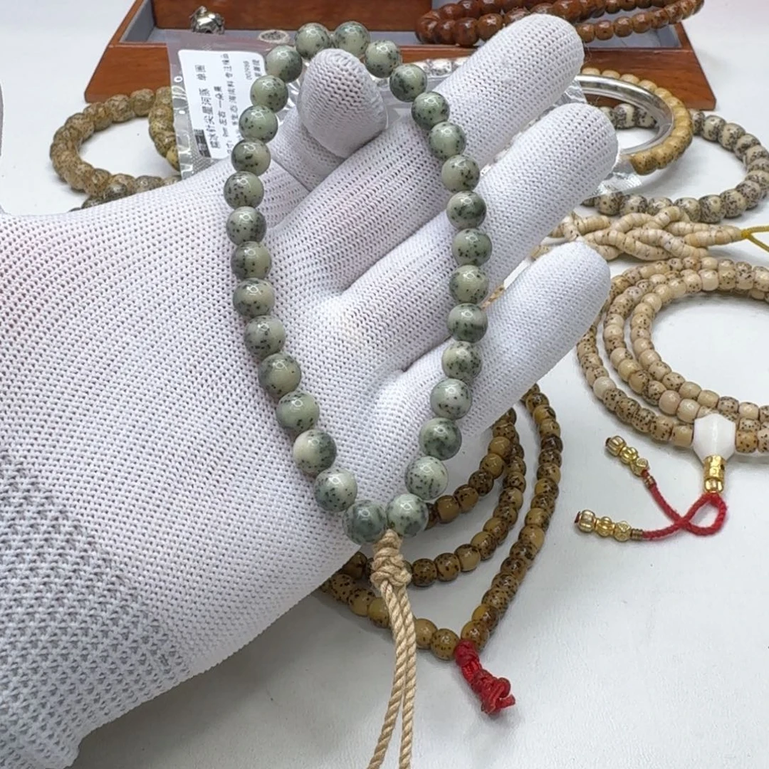 星月菩提手串23灭世糯冰绿河豚8左右圆手持