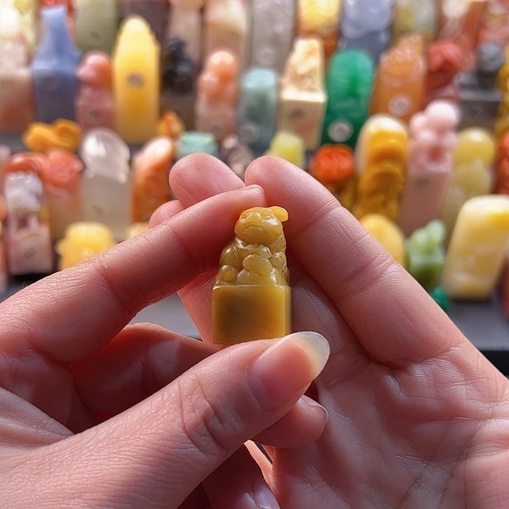 老挝石印石手工定制1.5厘米，猪，包刻字