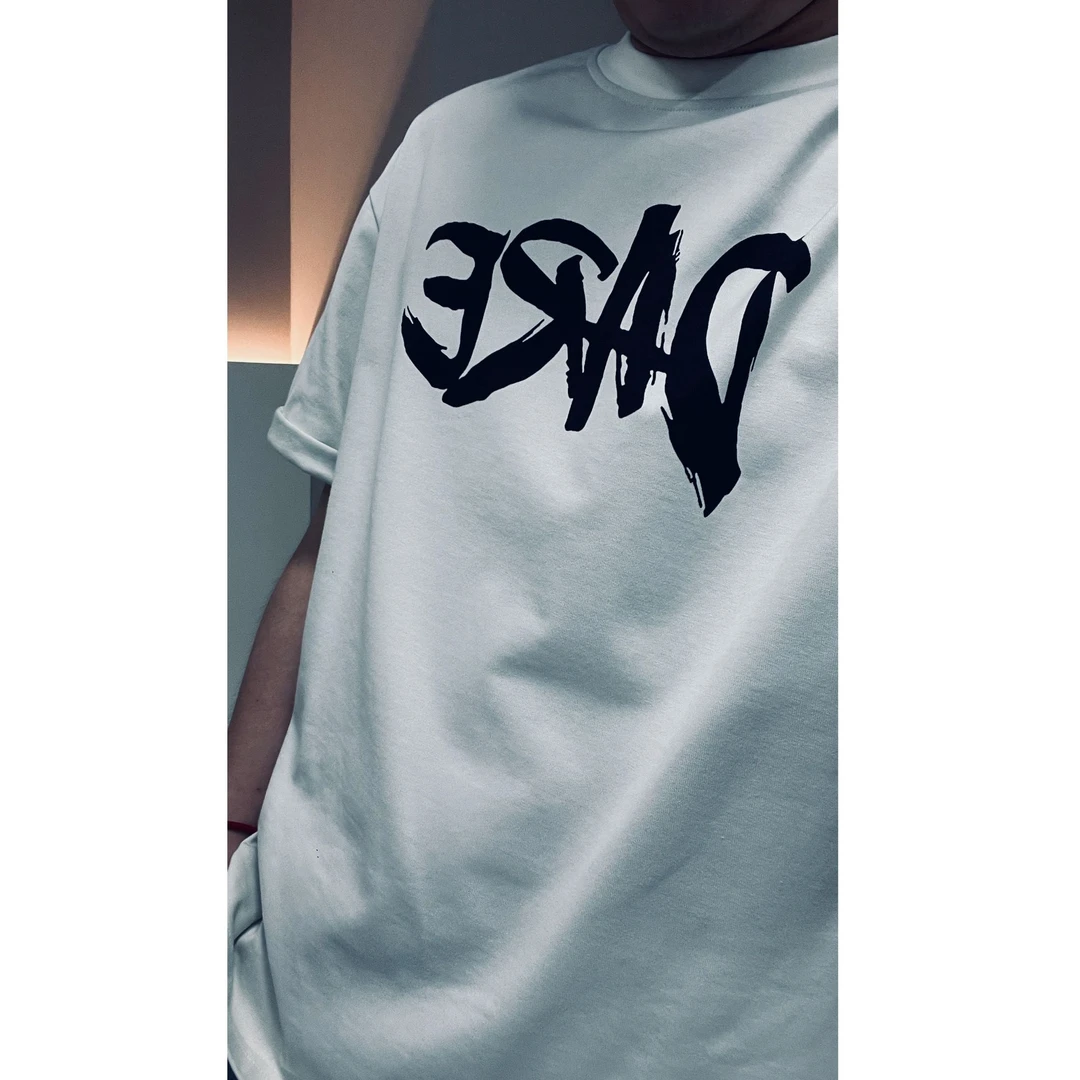 DCDY原创设计师国潮风2025T恤上衣宽松型短袖潮牌美式纯棉白色