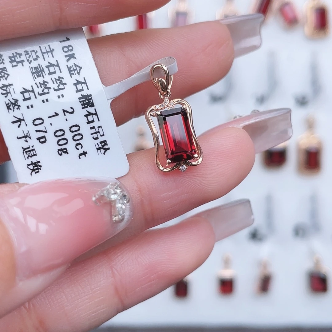 石榴石戒指18K金镶嵌