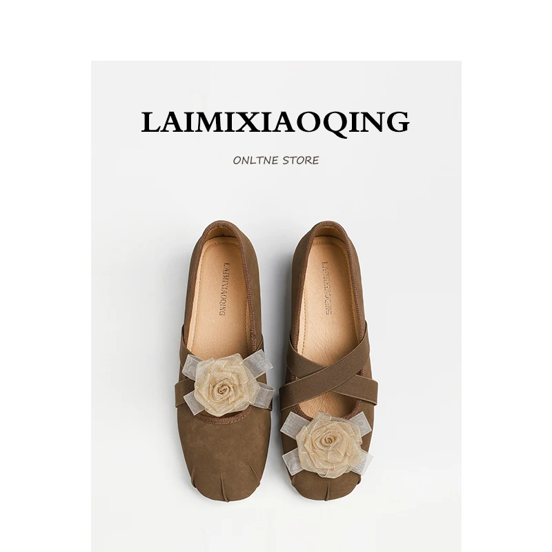 抢完不补~山茶花内增高芭蕾舞鞋法式平底鞋大码单鞋41-43显脚小