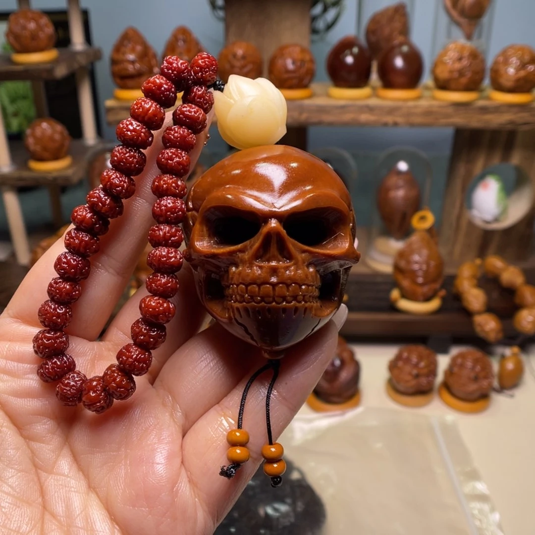佛螺菩提吊坠東骷髅玉化金刚一套四一左右尺