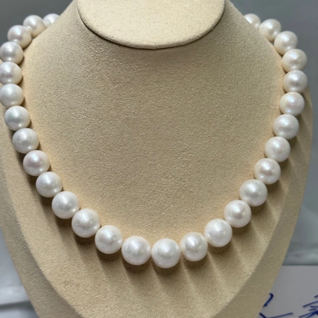 专拍链接珍珠11-13mm正圆大点位满串链气质百搭X633