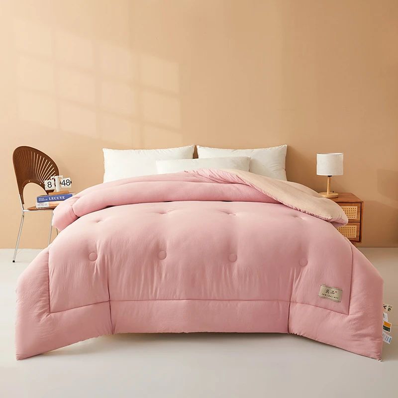 7A双拼贴布抗菌冬被-双拼粉双人特厚200*230八斤
