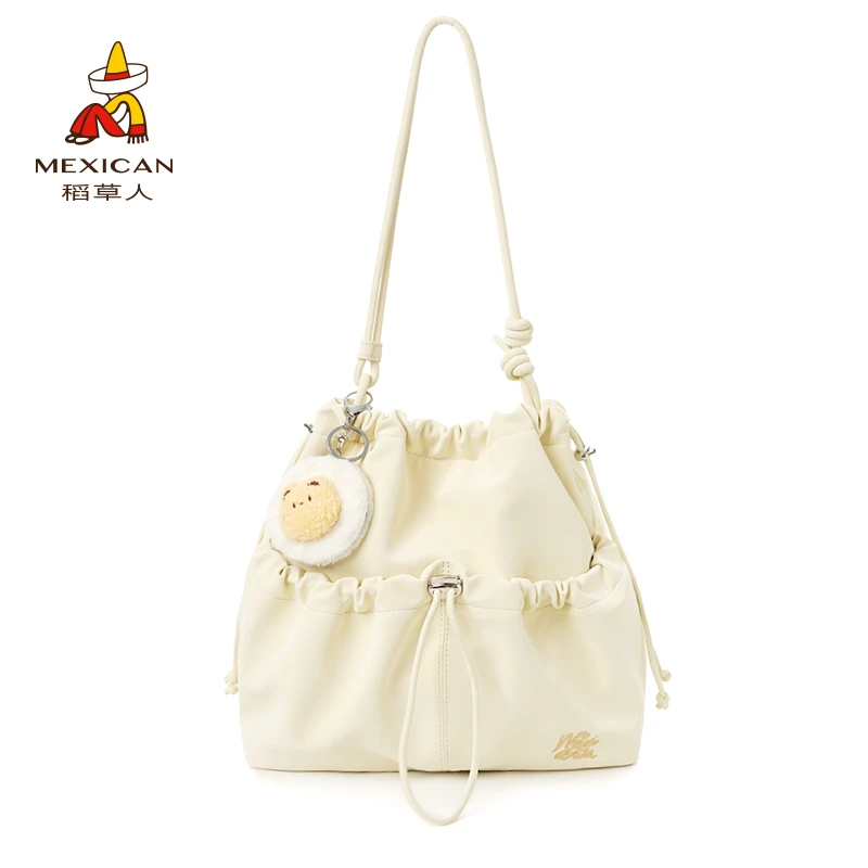 稻草人新款手拎包云朵包小众褶皱朋克风斜挎包单根女士心形单肩