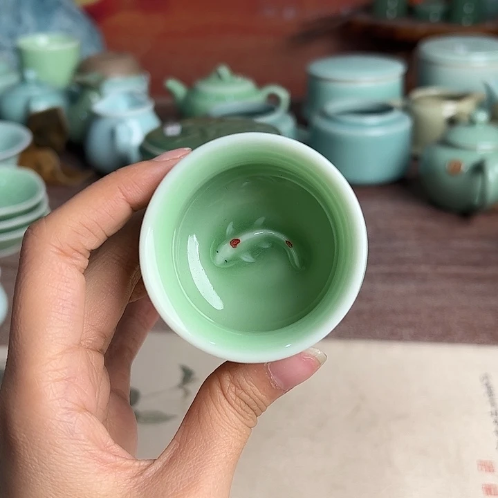 龙泉云间青瓷小米茶器