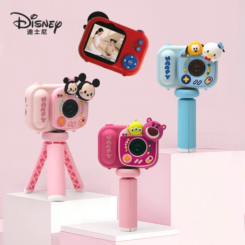 迪士尼正品支架照相机可拍照录像迷你玩具数码相机生日礼物送女孩