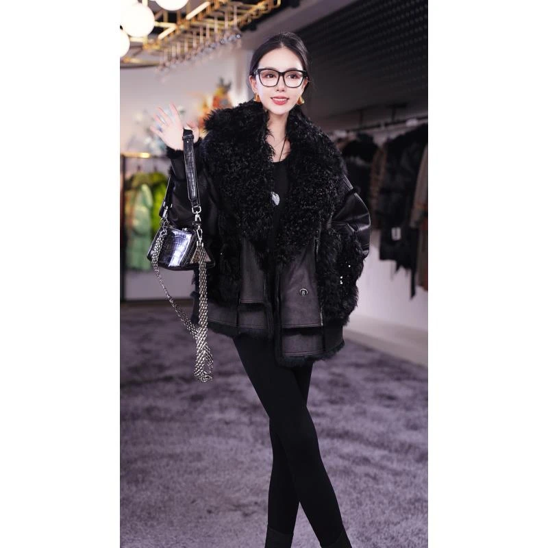 【yongjia】新款时尚兔毛皮毛一体外套99752