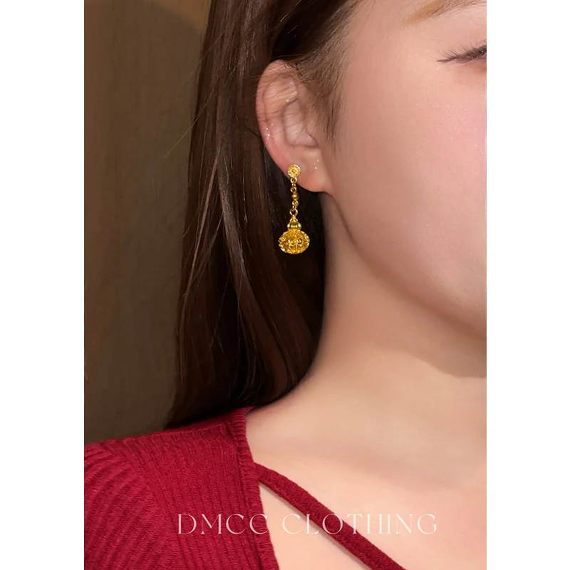 黄铜耳饰 新中式灯笼复古百搭轻奢优雅耳坠