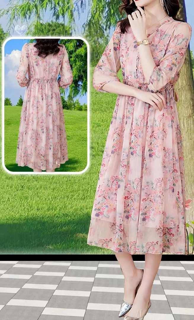 桑蚕丝连衣裙...真丝古着（以主播介绍为准，请勿乱拍）夏季时尚