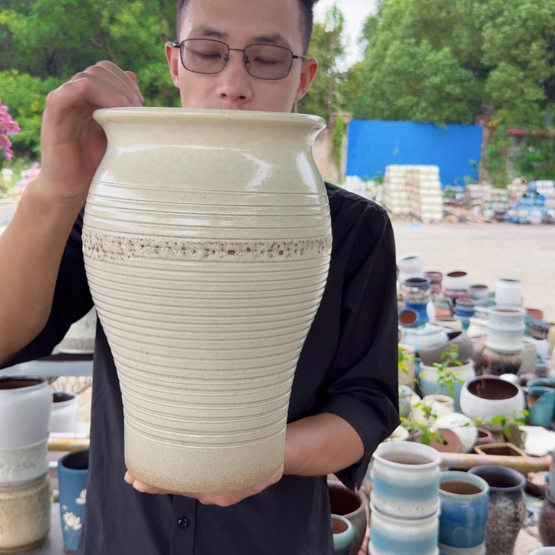 紫砂花盆口20高31（一个美人鱼白色圈圈