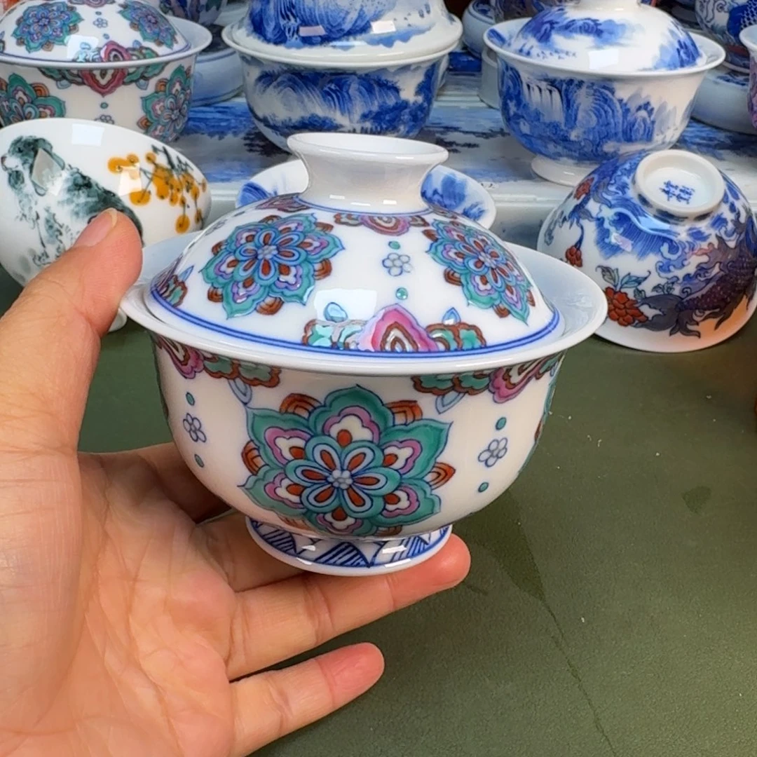 陶瓷景德镇纯手绘茶具圆圆260