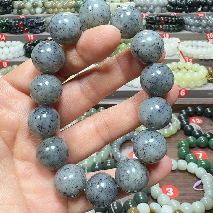 未镶嵌手链和田玉新疆青花卡16