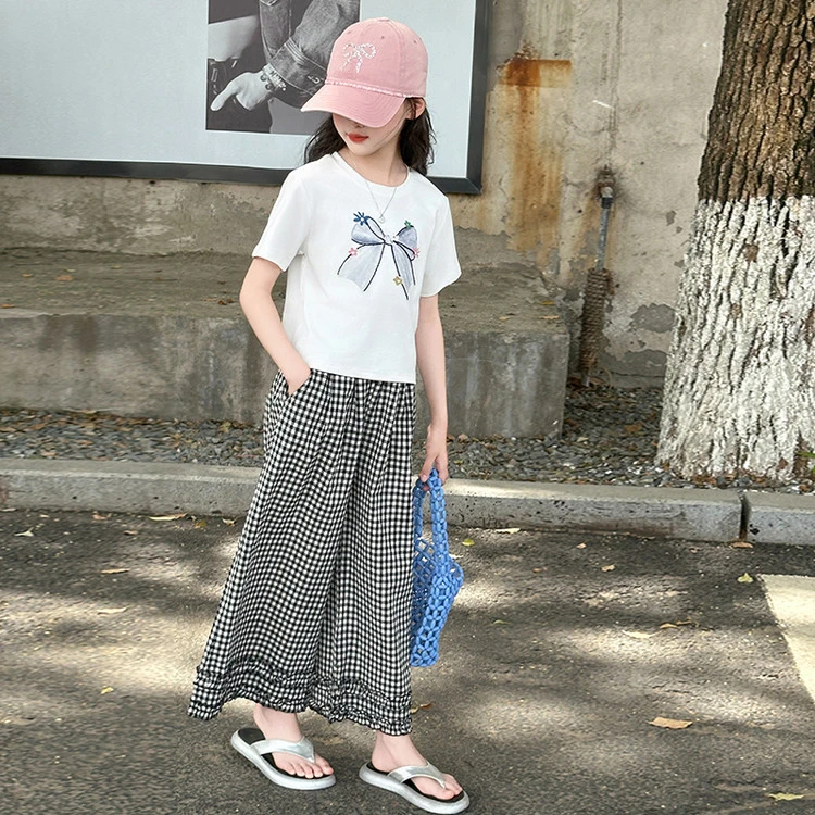 儿童套装女童洋气夏季阔腿夏装上衣童装时尚休闲女孩中大童韩版时