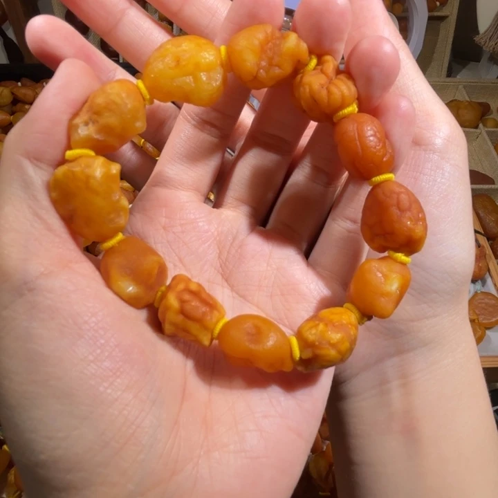 琥珀未镶嵌手链蜜蜡海漂手串