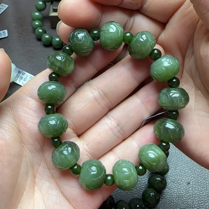 和田玉（碧玉）手链未镶嵌