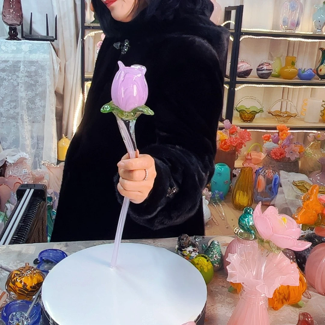 紫玫瑰瑕家悦琉璃工艺品