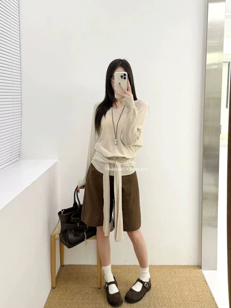 065肌理感两穿针织打底衫B18 地