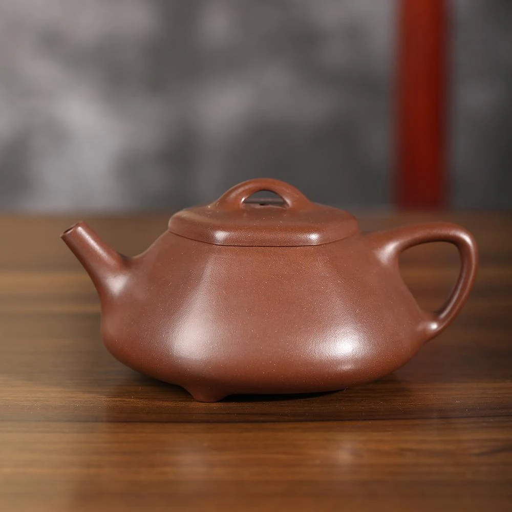 【可询】陈彬《乐瓢》圆擀方圆拍方全手工原矿紫泥200cc茶壶紫砂