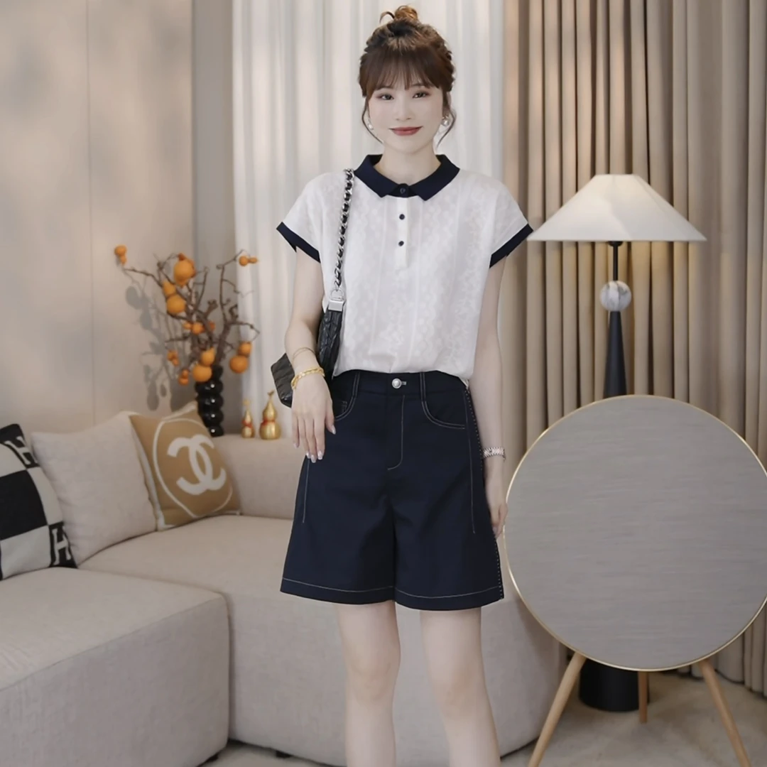 LMENY【清】沁凉织语~莱赛尔凉感撞色拼接显瘦针织衫25BM057
