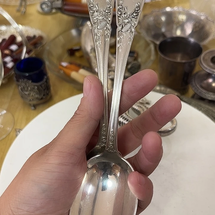J***子贵金属欧洲中古勺子叉子老物件