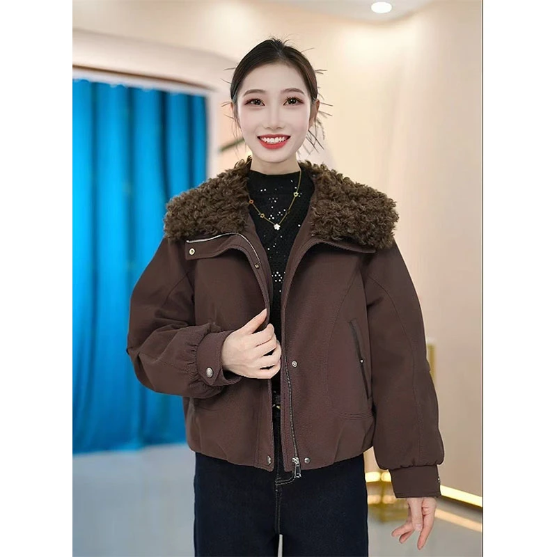 【KL-2578】2025年新款鸭绒休闲保暖时尚气质款羽绒服毛领外套