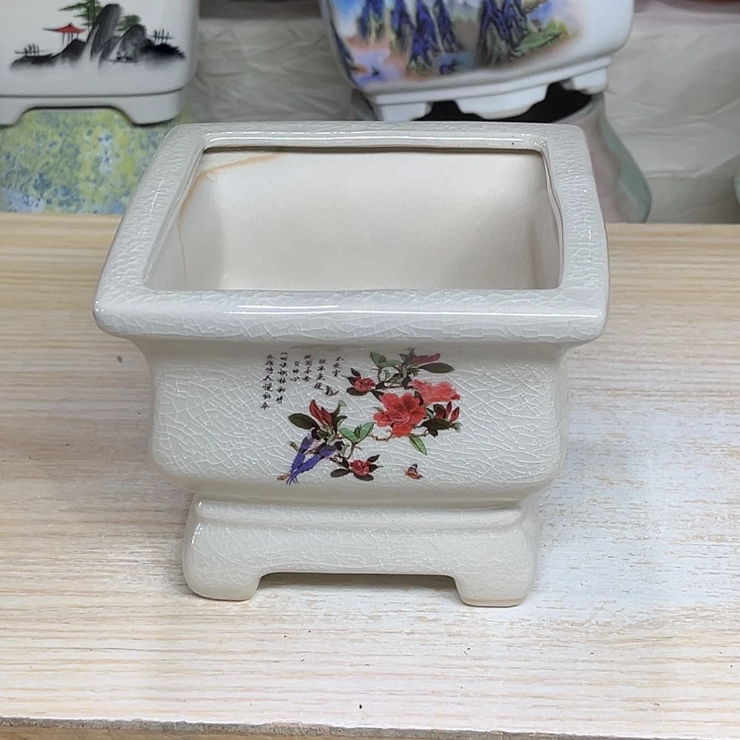 陶瓷绿植多肉微瑕花盆外口径：12-10