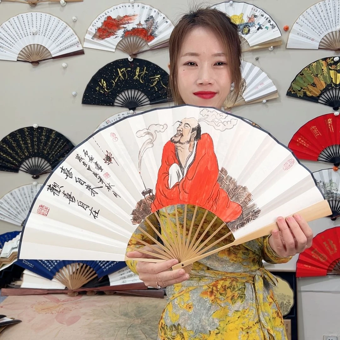 书法十寸玉竹-文玩扇-手写-粘好发出