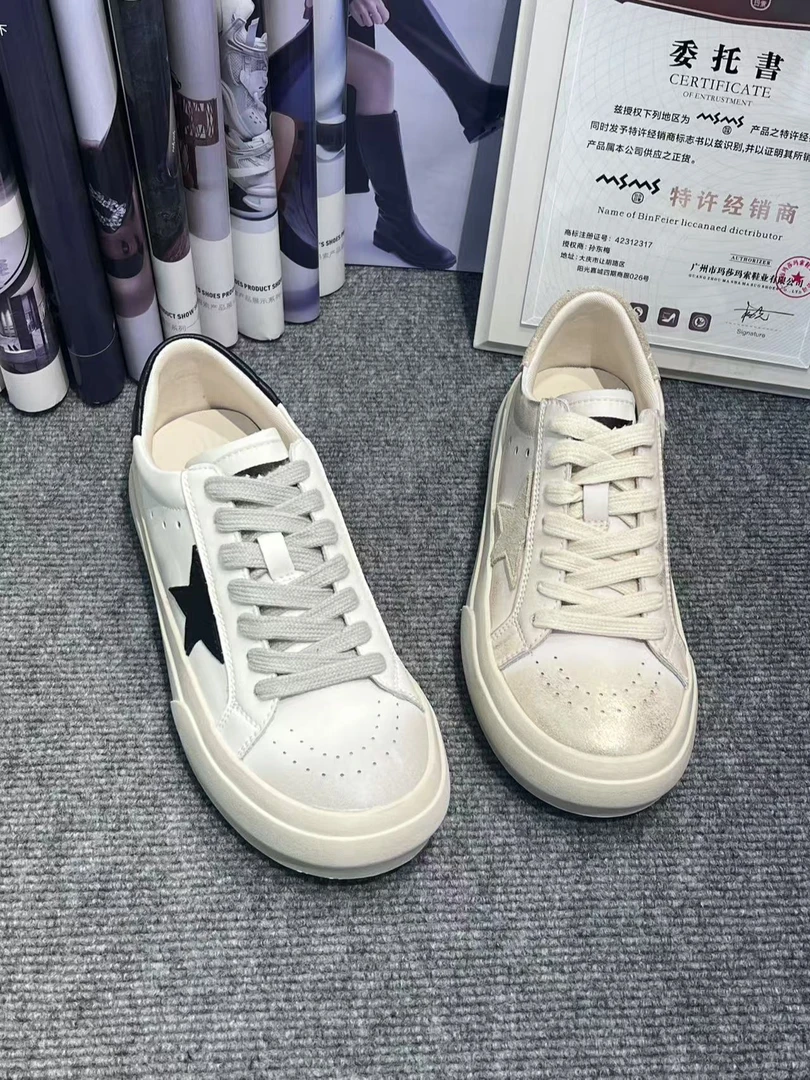 63-1801玛莎玛索2025早春新款时尚洋气休闲板鞋女圆头厚底纯皮