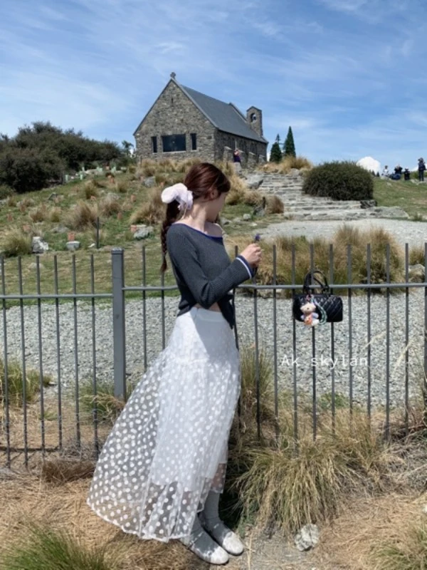 路一.韩国 Seoul     波点精灵    白色波点纱裙 DP25022045