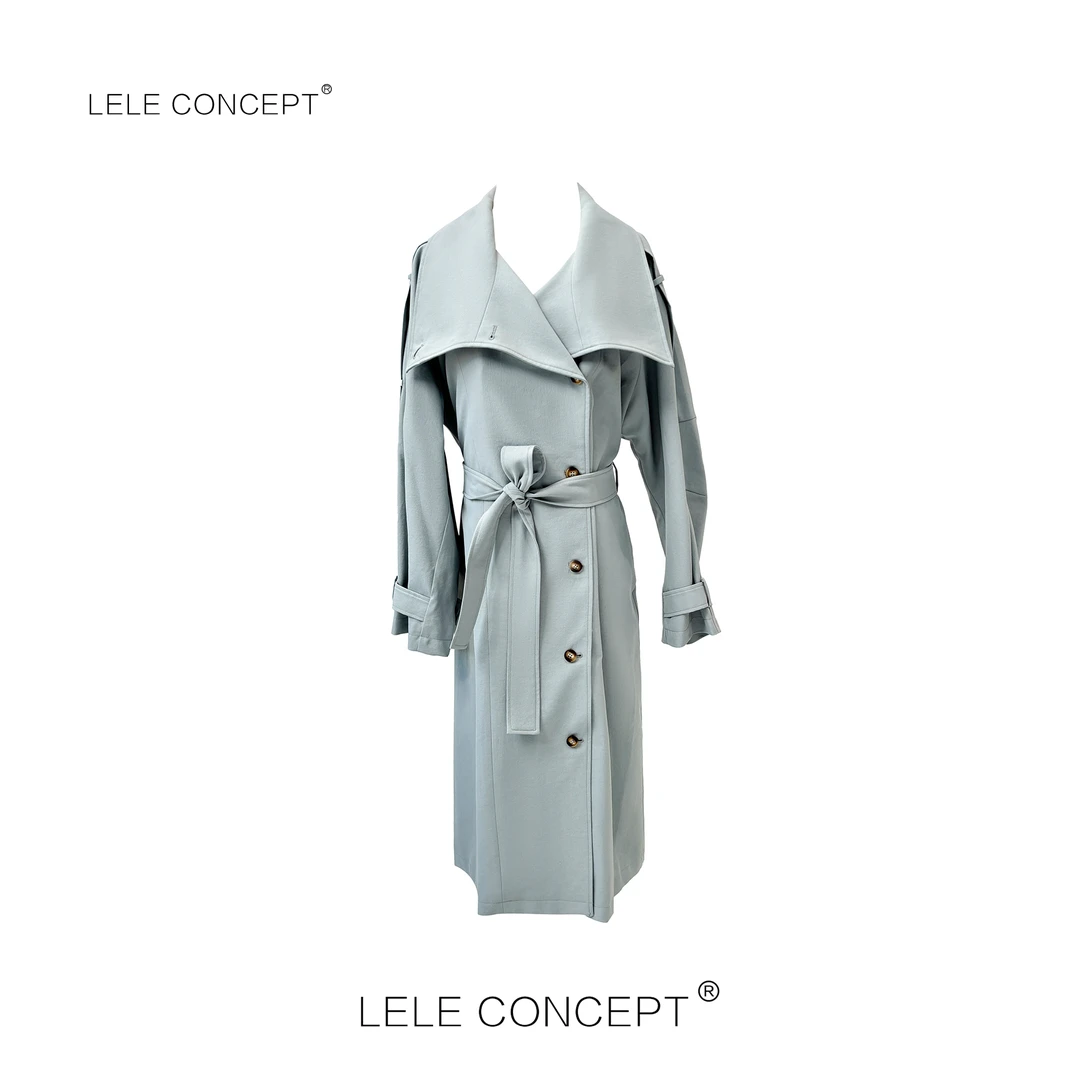 LELE CONCEPT｜【如一】都市时髦款翻领风衣气质百搭Y0525