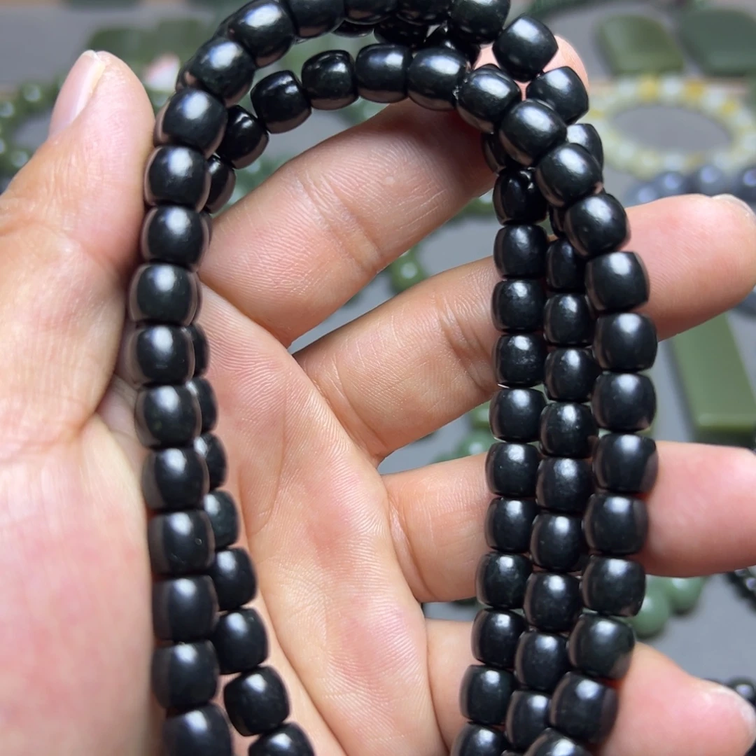 和田玉未镶嵌手链108卡8