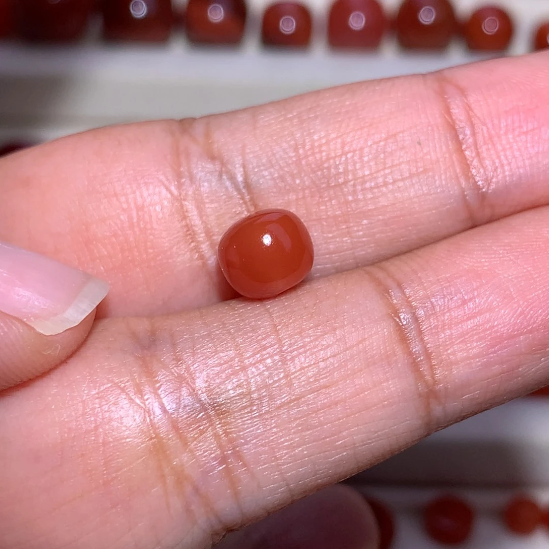 一***意南红玛瑙未镶嵌老型7.8×6.8微沙点