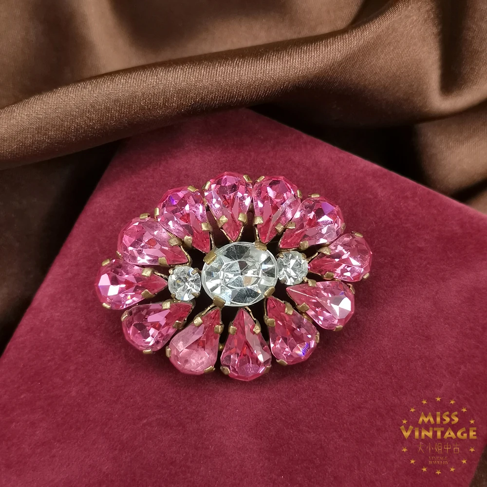 少见捷克精工手工粉冰糖胸针[2505073-039]