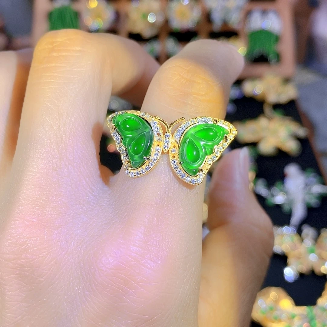 吊坠(不含链)银S925镶嵌翡翠